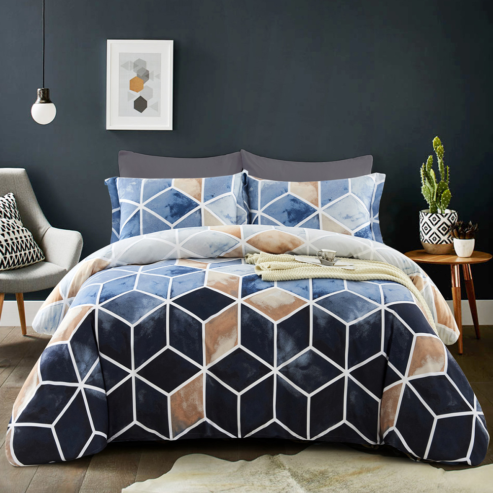Set Sarung Selimut Bercetak Geometrik Pereputan Koleksi Set Sarung Selimut