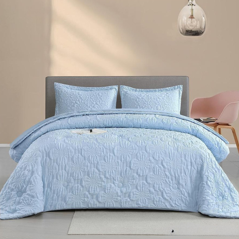 Set Selimut Selimut Timbul Bunga Bertekstur Bertekstur Set Tempat Tidur