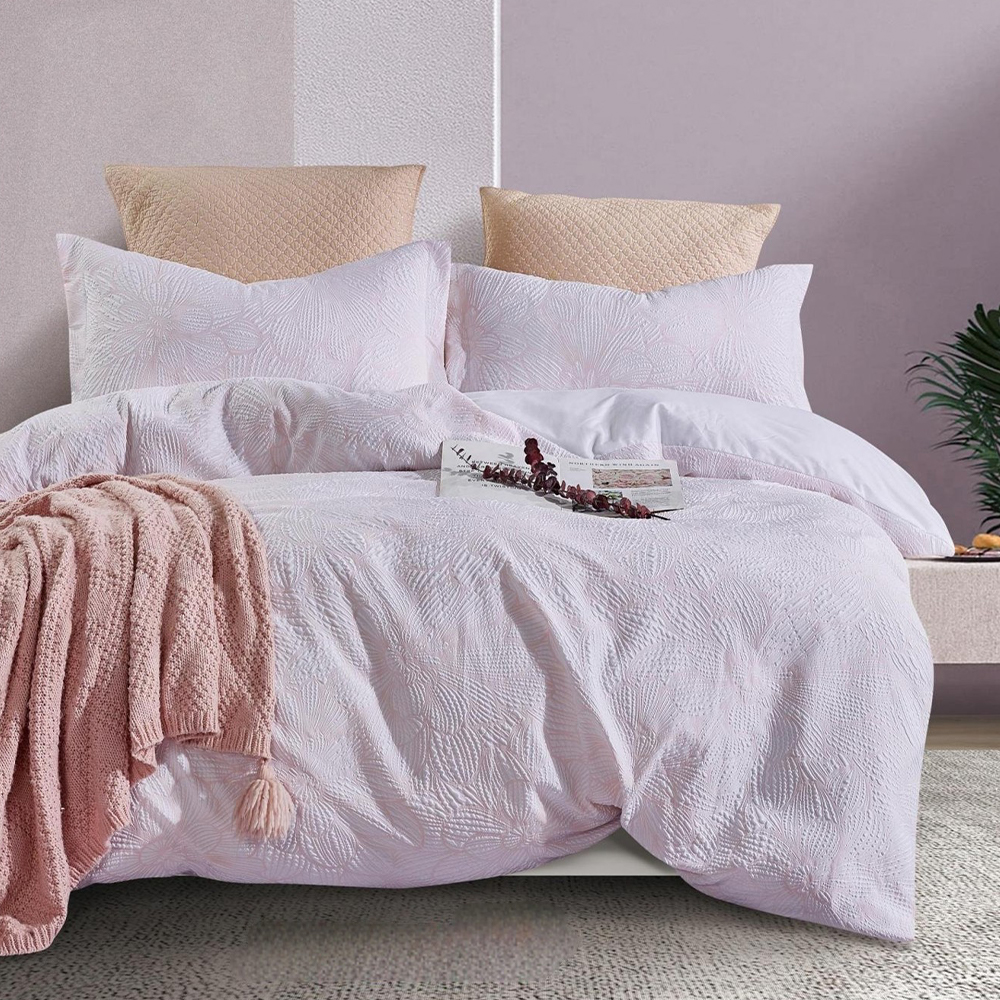 Set Sarung Selimut Timbul Bunga Bertekstur Zuma Set Peralatan Tempat Tidur