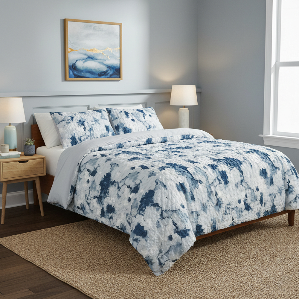 MilahTie-Dye Cat Air Seersucker Duvet Cover Quilt Cover Set Set Peralatan Tempat Tidur