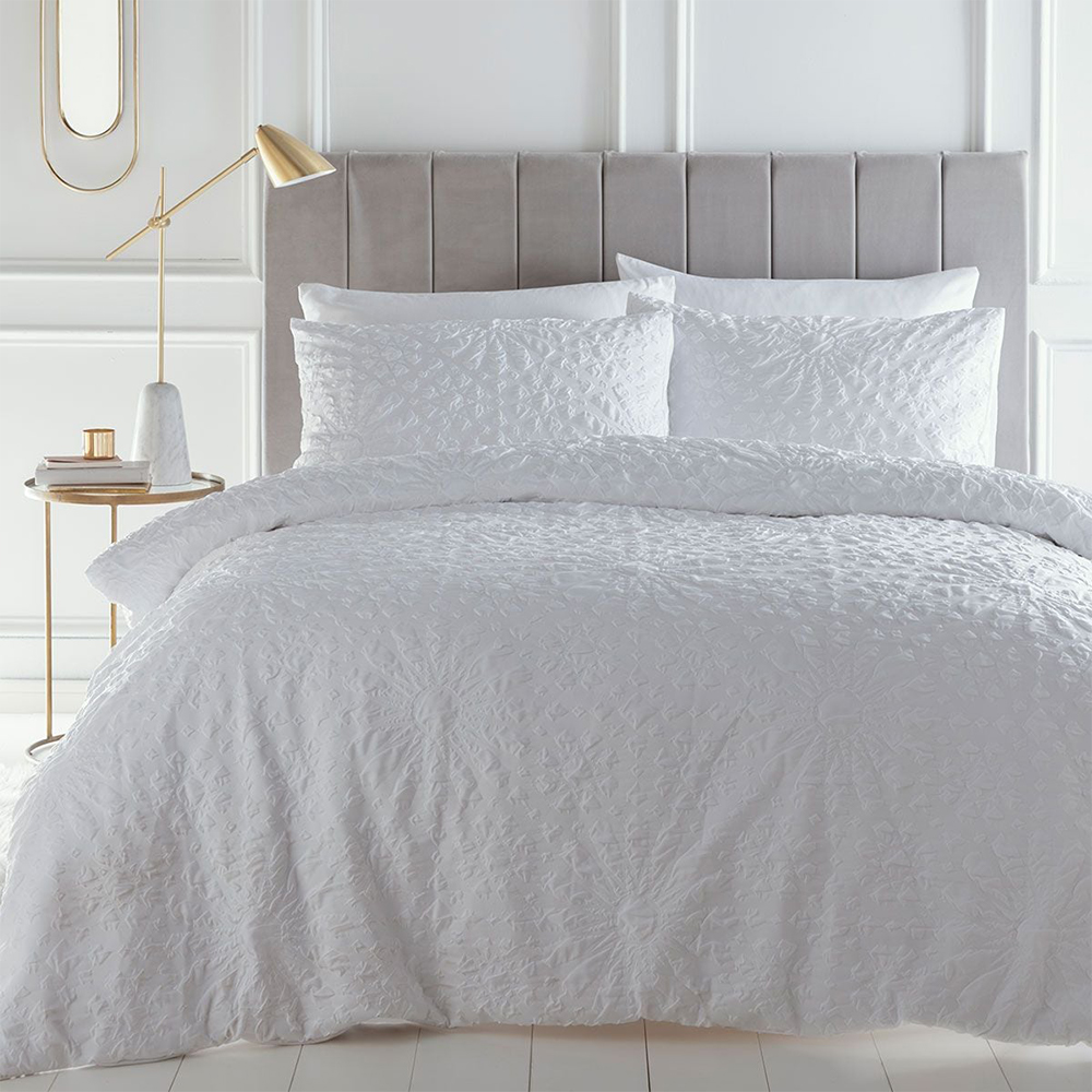 Juniper Timbul Tekstur Sarung Selimut Moden Set Sarung Kuilt Set Peralatan Tempat Tidur