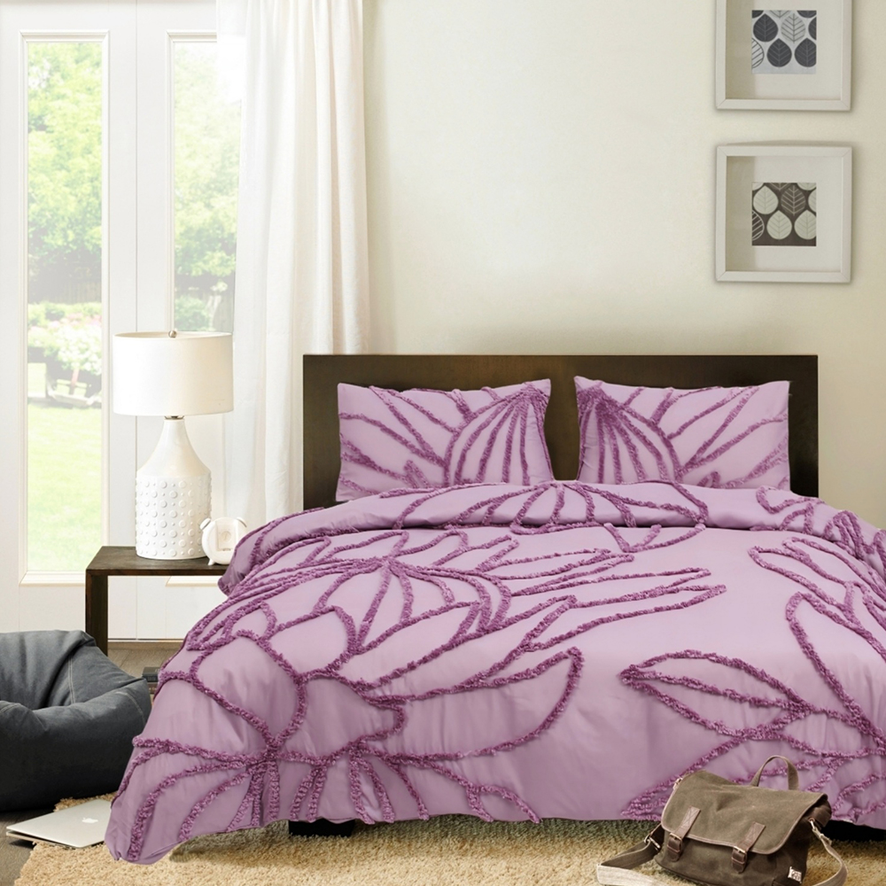 Cynthia Protea Botanical Tufted Chenille Embroidery Duvet Cover Set Quilt Cover Set Set Tempat Tidur