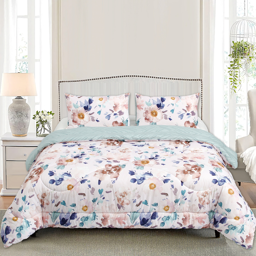 Set Greta Floral Printed Reversible Comforter