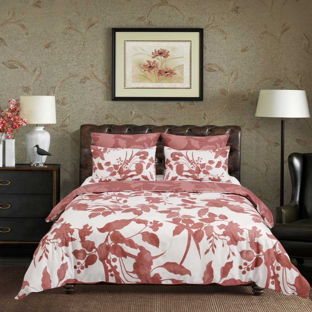 Atlas Watercolor Botanical Moden floral Duvet Cover Quilt Cover Set Set Peralatan Tempat Tidur