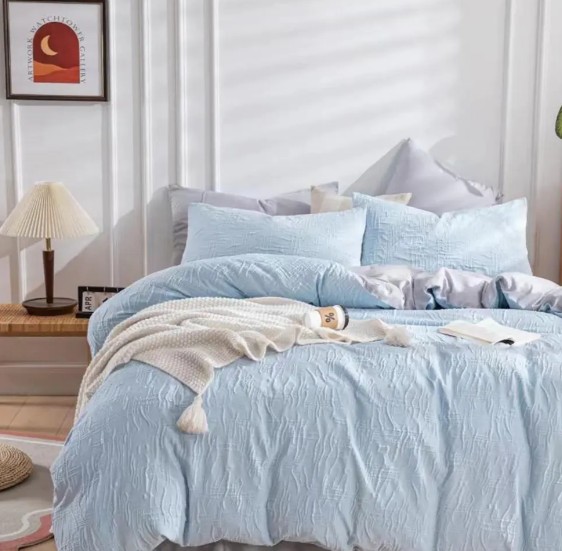 Gaya bilik tidur manakah yang paling sesuai untuk set sarung duvet gaya moden bertekstur Nadine warna pepejal?