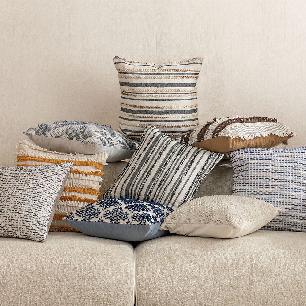 Bantal deko kusyen hiasan tali bertekstur