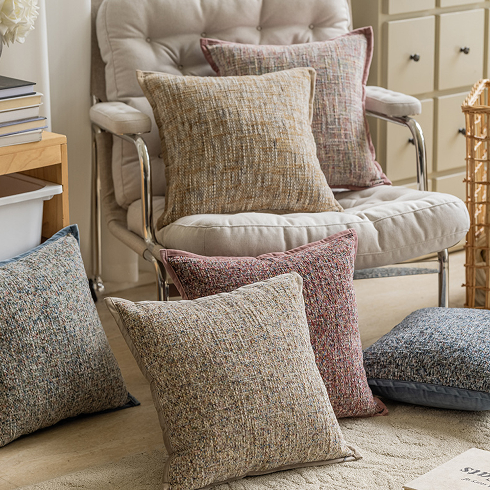 Bantal deko kusyen bertekstur linen berinspirasikan monet