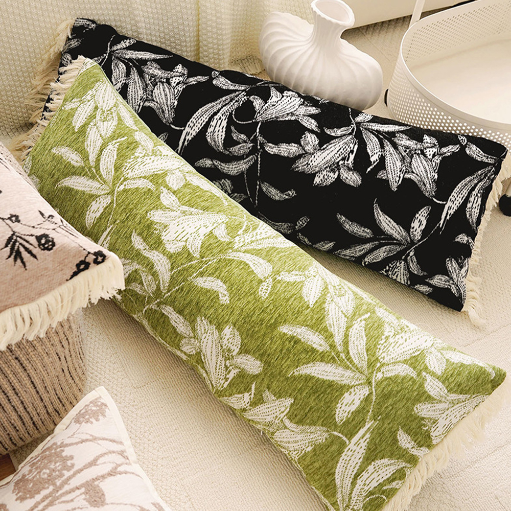 Long Chenille cushion deco pillow kusyen bujur