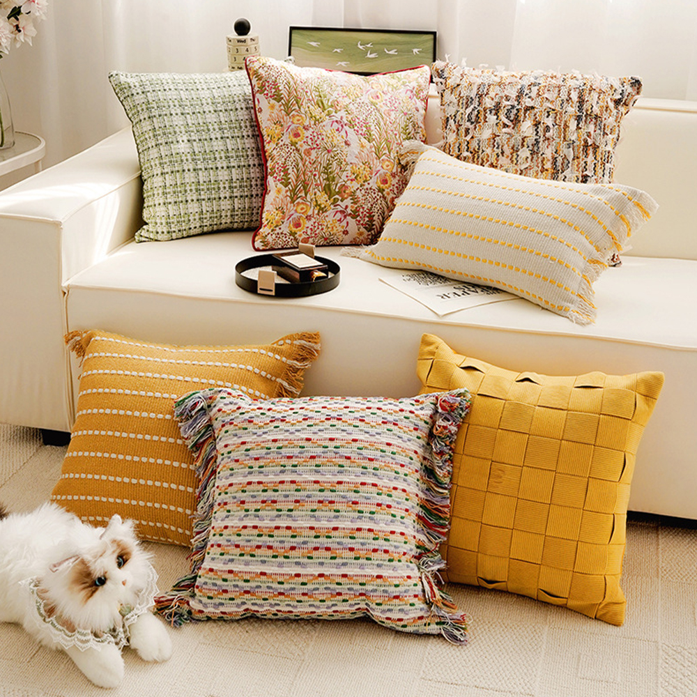 Set kusyen bunga berwarna warni set bantal deko