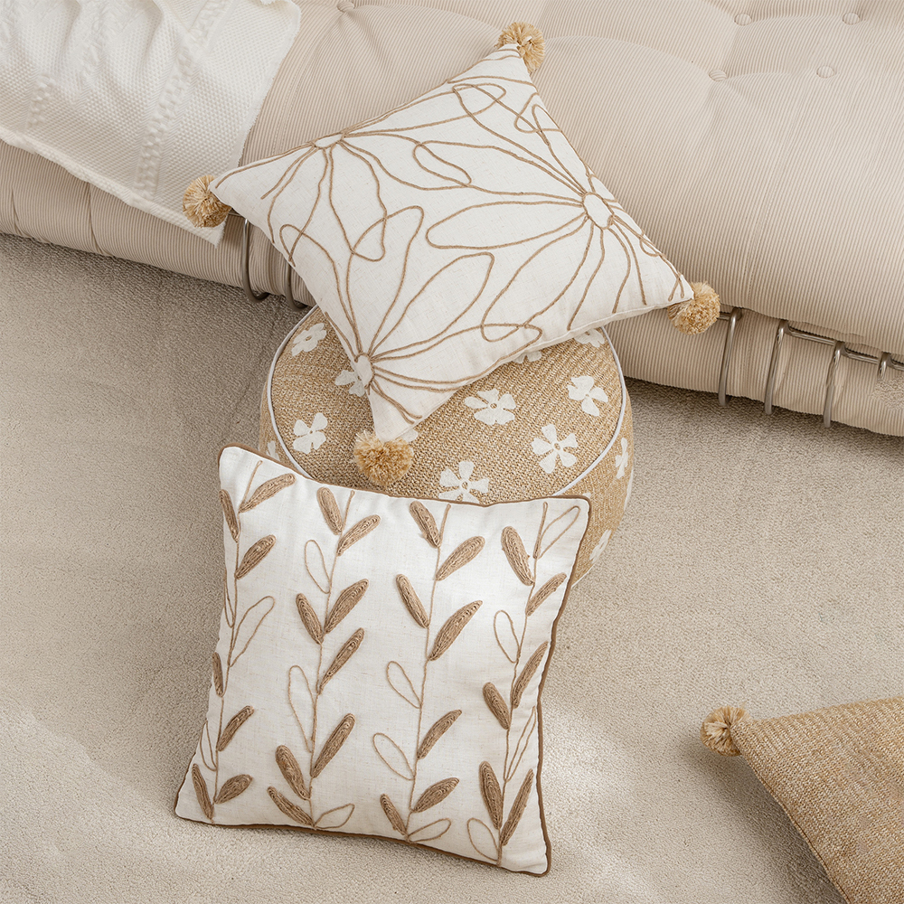 Bantal deko kusyen sulaman tali bunga