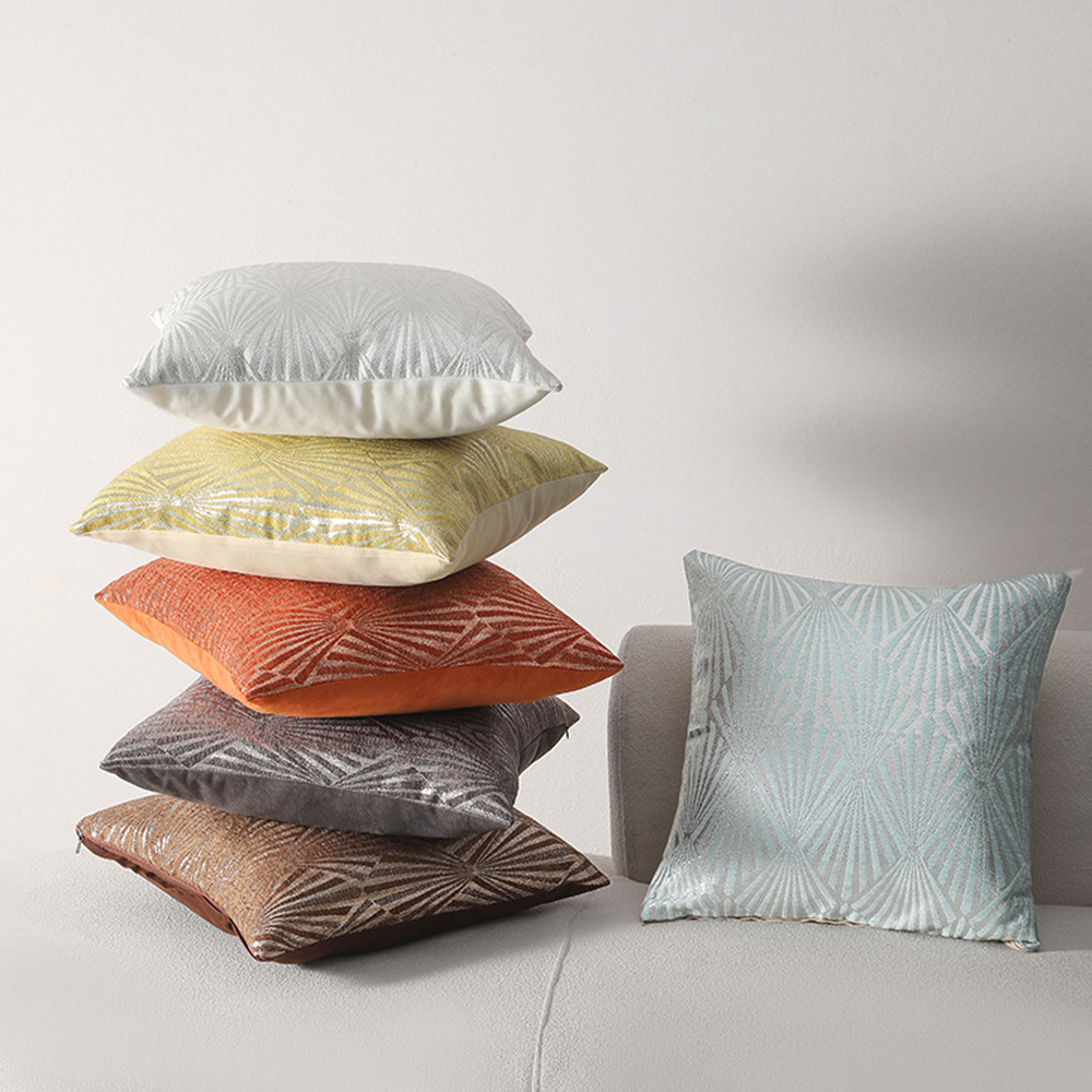 Bantal deko kusyen bertekstur chenille geometri